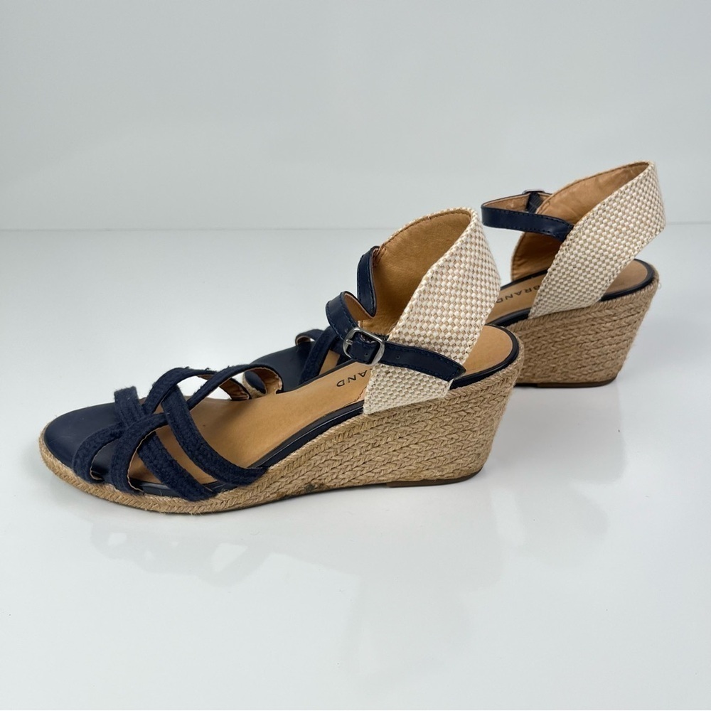 Lucky Brand Dark Blue Wedge Sandals in Navy sz 9 - Picture 4 of 8